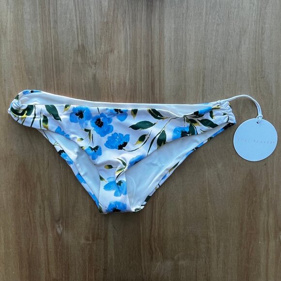 TORI PRAVER CAILA BOTTOM Women’s Floral Ruched Sides Lined Bikini Bottoms sz S - Picture 1 of 6